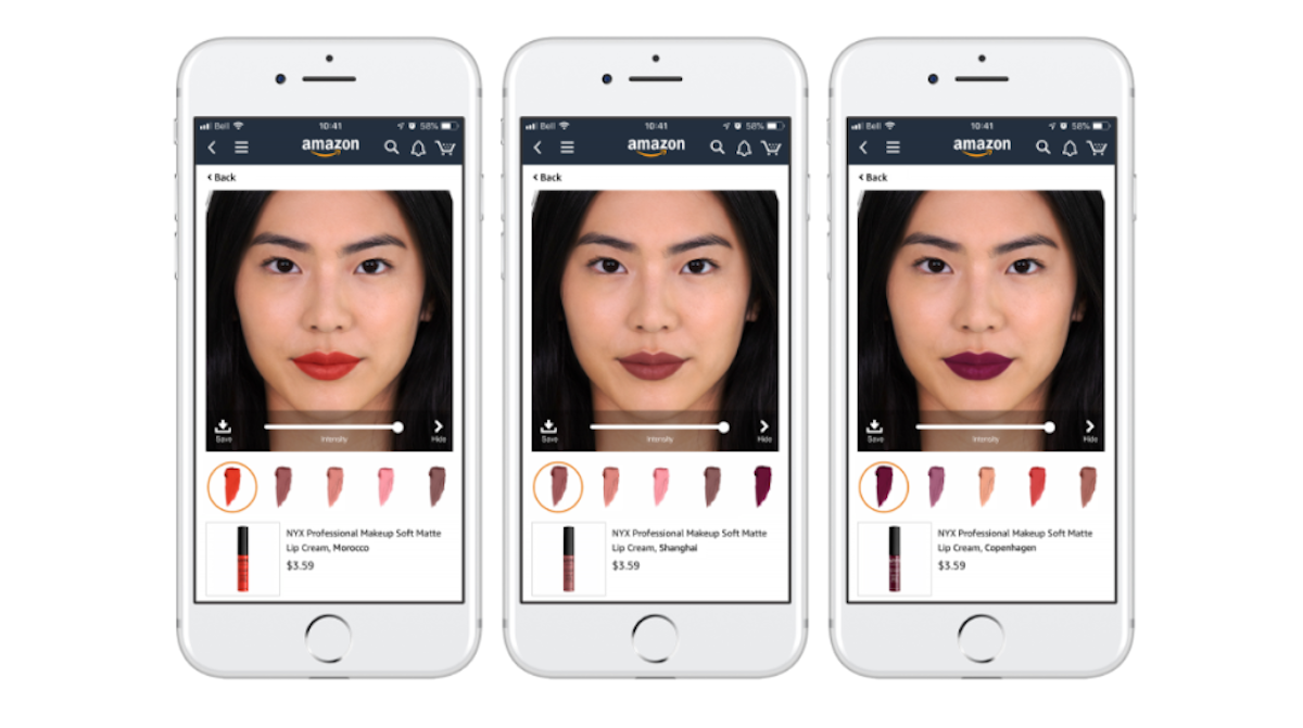 Loreal AR on Amazon Virtual Try On Example